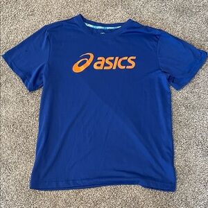 Asics Royal Blue Tee with Vibrant Orange Logo